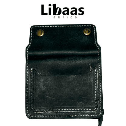 Double Button Leather Wallet – Forest Green - Libaas Fabrics