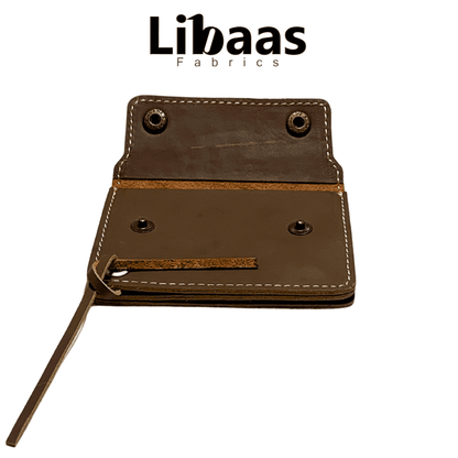Double Button Leather Wallet – Tan - Libaas Fabrics