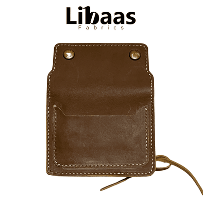 Double Button Leather Wallet – Tan - Libaas Fabrics