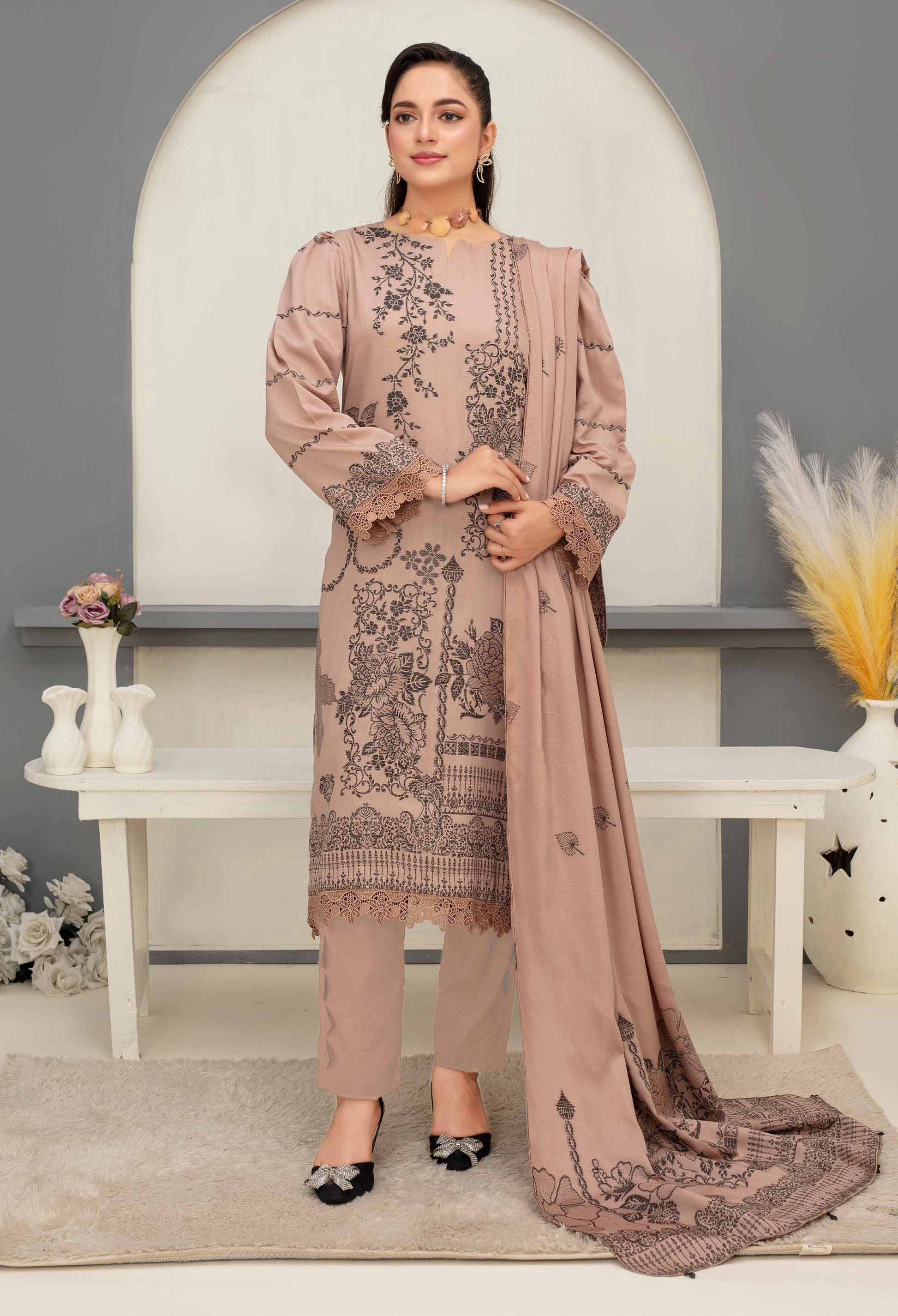 GULL - E - RUKH – Doria Viscose Jacquard Broshia Collection (Unstitched) - Libaas Fabrics