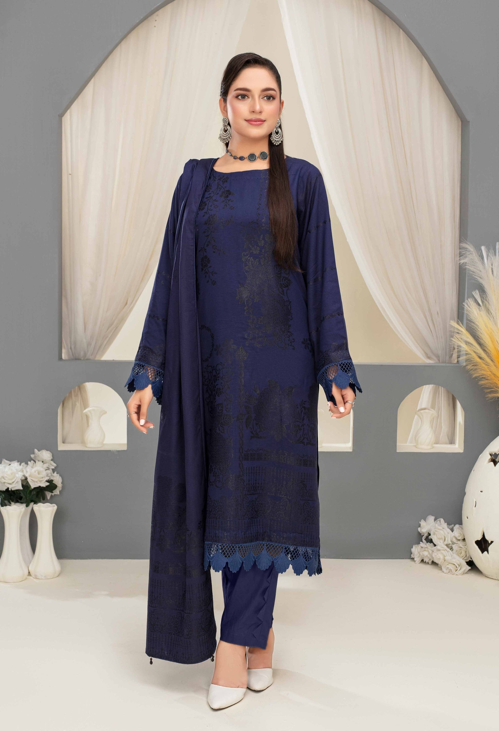 GULL - E - RUKH – Doria Viscose Jacquard Broshia Collection (Unstitched) - Libaas Fabrics