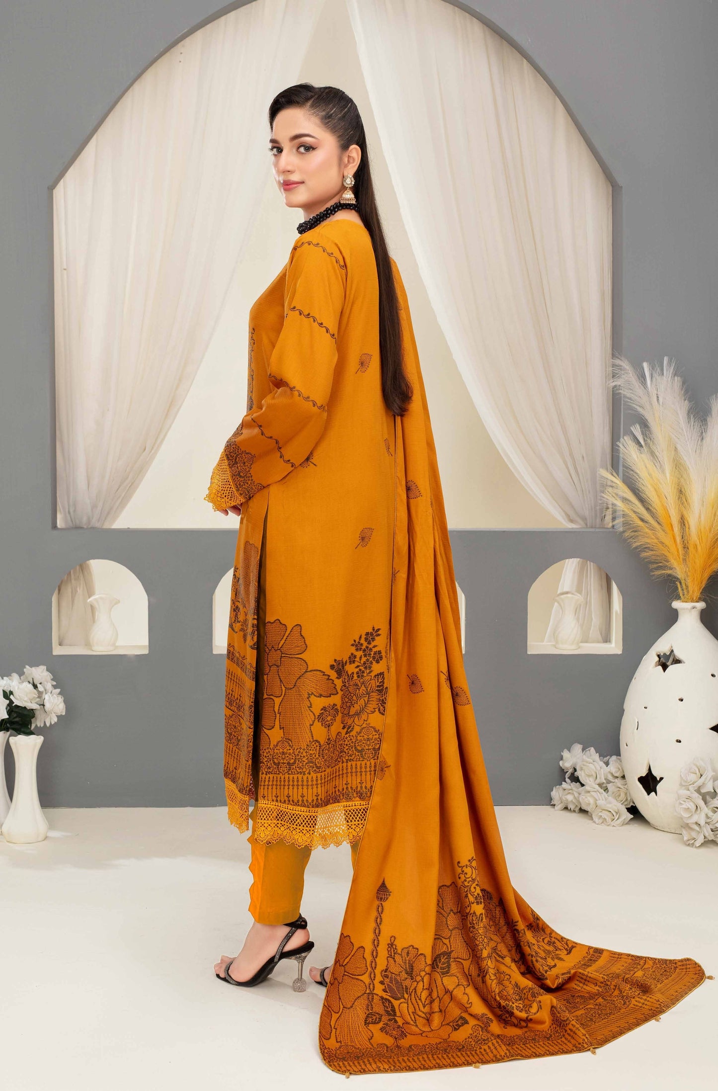 GULL - E - RUKH – Doria Viscose Jacquard Broshia Collection (Unstitched) - Libaas Fabrics