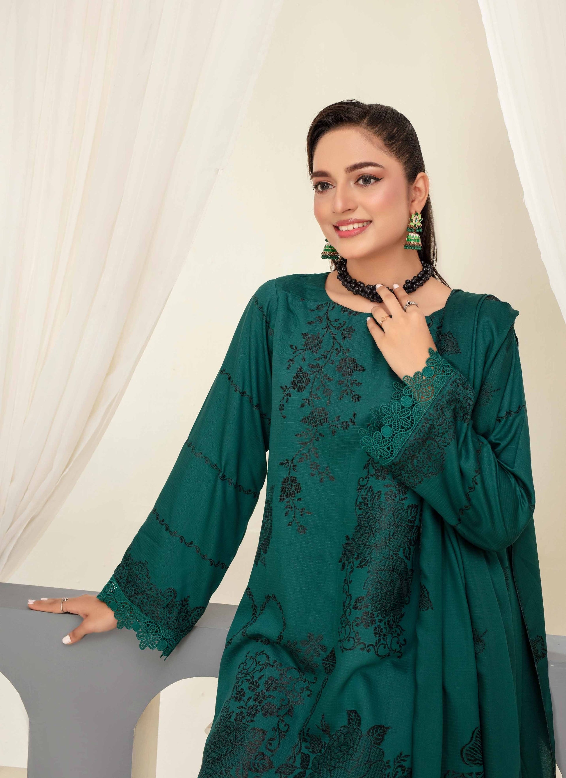 GULL - E - RUKH – Doria Viscose Jacquard Broshia Collection (Unstitched) - Libaas Fabrics