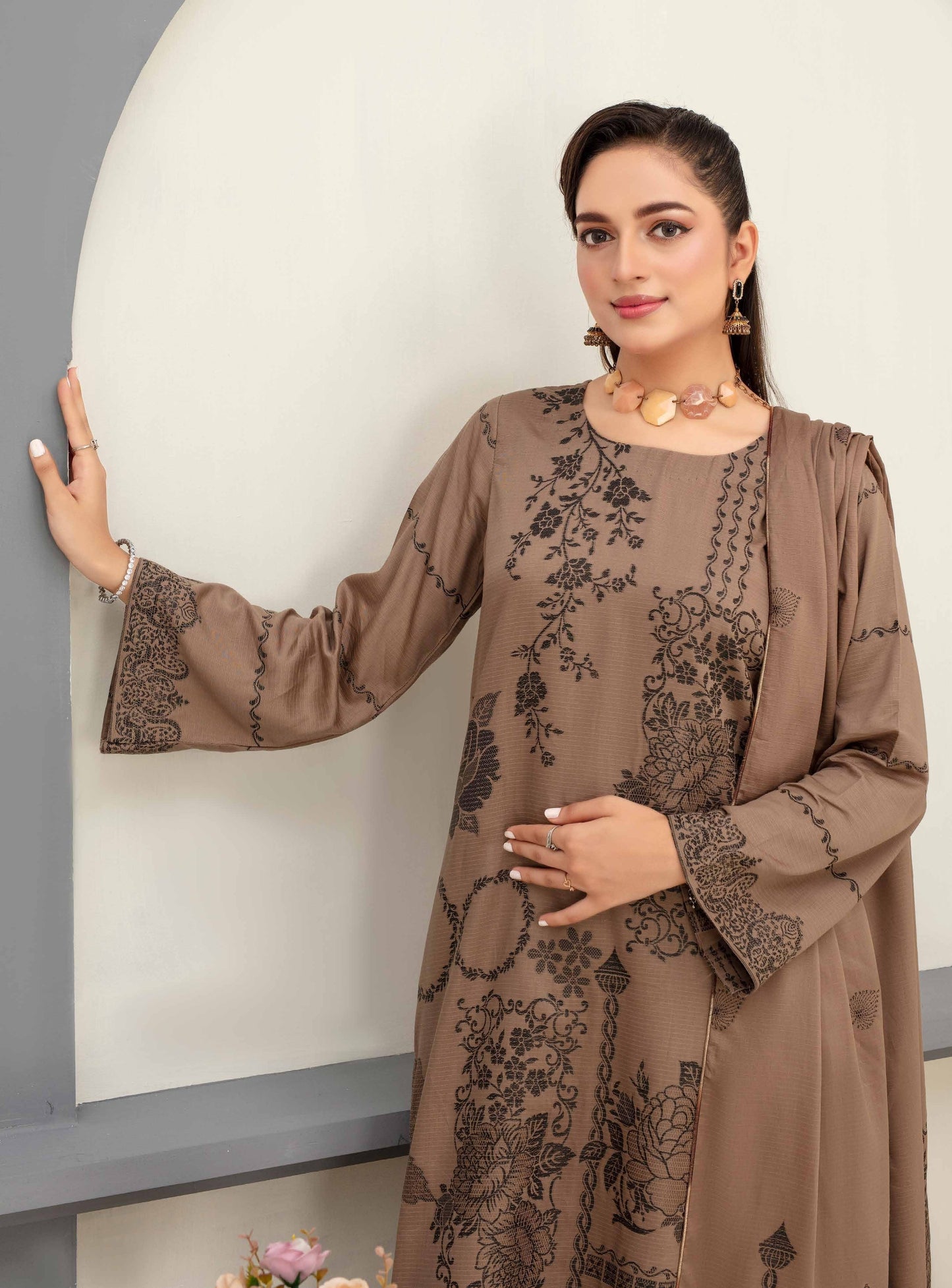 GULL - E - RUKH – Doria Viscose Jacquard Broshia Collection (Unstitched) - Libaas Fabrics