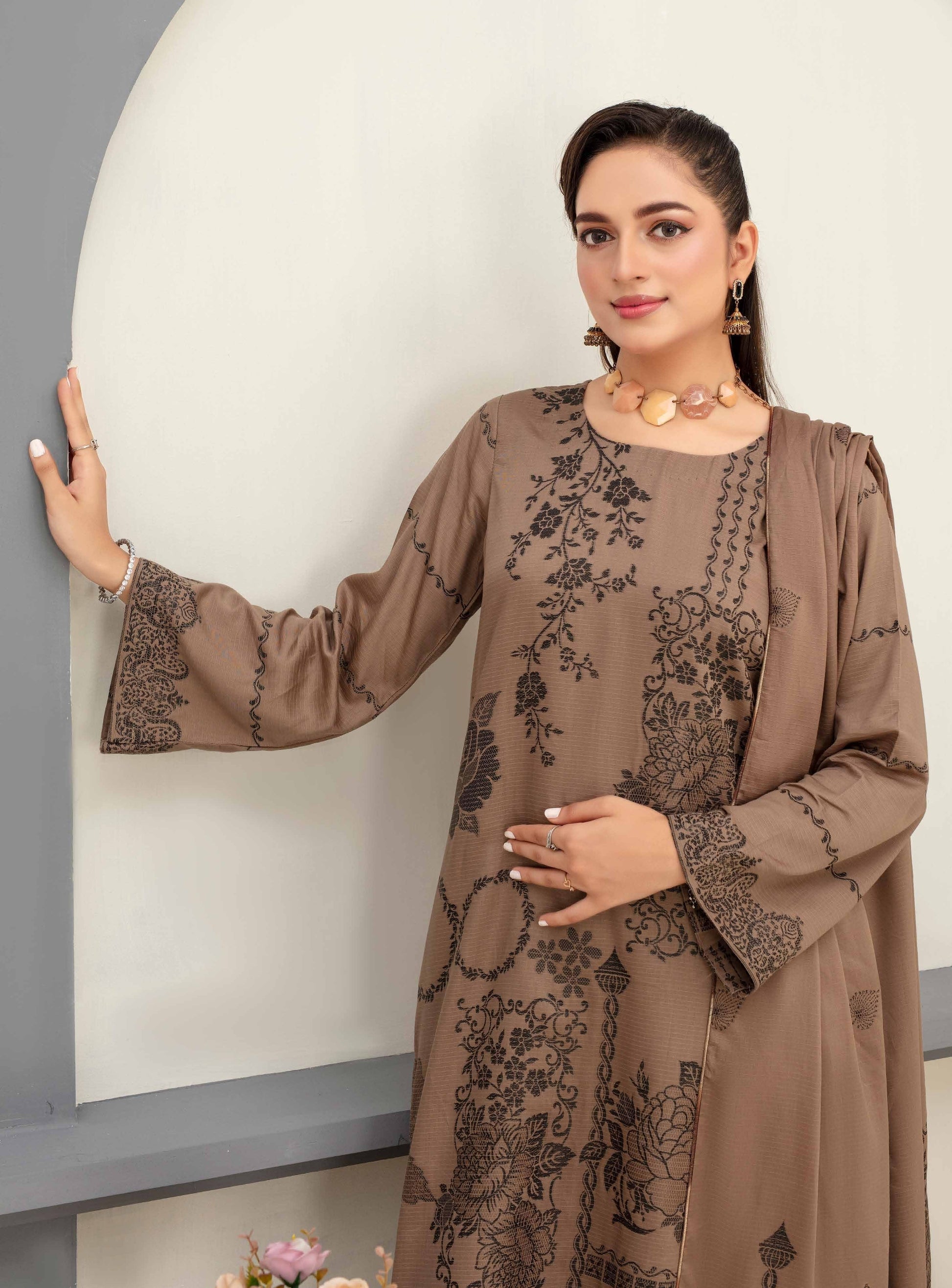 GULL - E - RUKH – Doria Viscose Jacquard Broshia Collection (Unstitched) - Libaas Fabrics