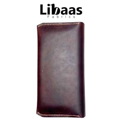 Handmade Full Crazy Horse Leather Wallet – Burgundy - Libaas Fabrics