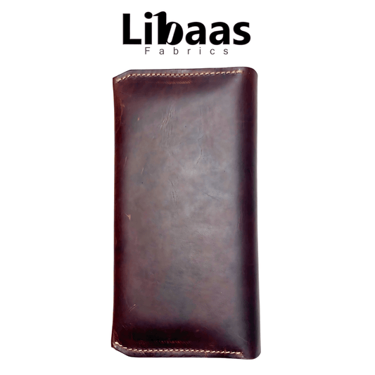 Handmade Full Crazy Horse Leather Wallet – Burgundy - Libaas Fabrics