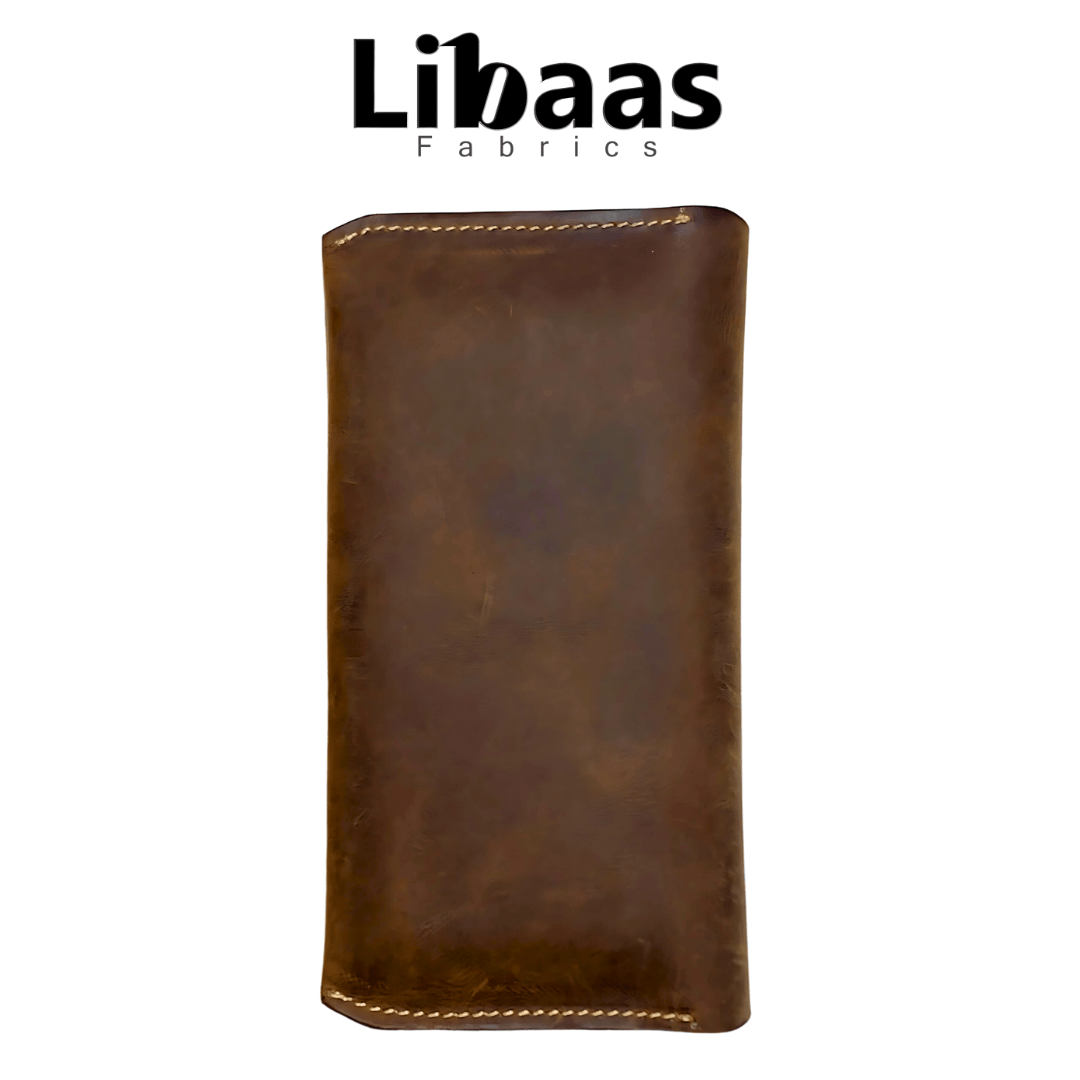 Handmade Full Crazy Horse Leather Wallet – Dark Brown - Libaas Fabrics