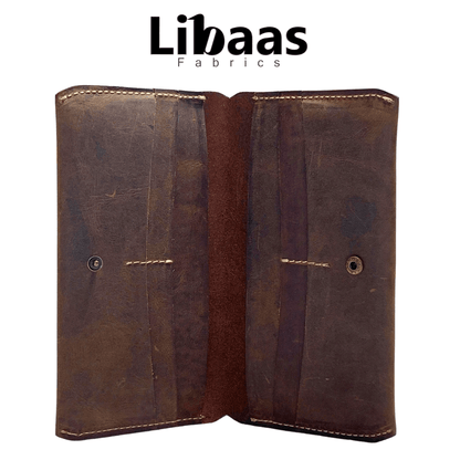 Handmade Full Crazy Horse Leather Wallet – Dark Brown - Libaas Fabrics