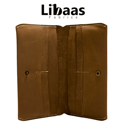 Handmade Full Crazy Horse Leather Wallet – Tan Brown - Libaas Fabrics