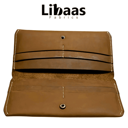 Handmade Full Crazy Horse Leather Wallet – Tan Brown - Libaas Fabrics
