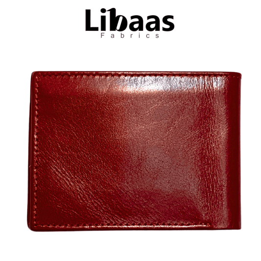 JG Design Premium Men's Wallet – Classic Red - Libaas Fabrics
