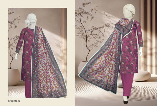 JHURMAT – Printed Khaddar & Zarri Collection (Unstitched) - Libaas Fabrics