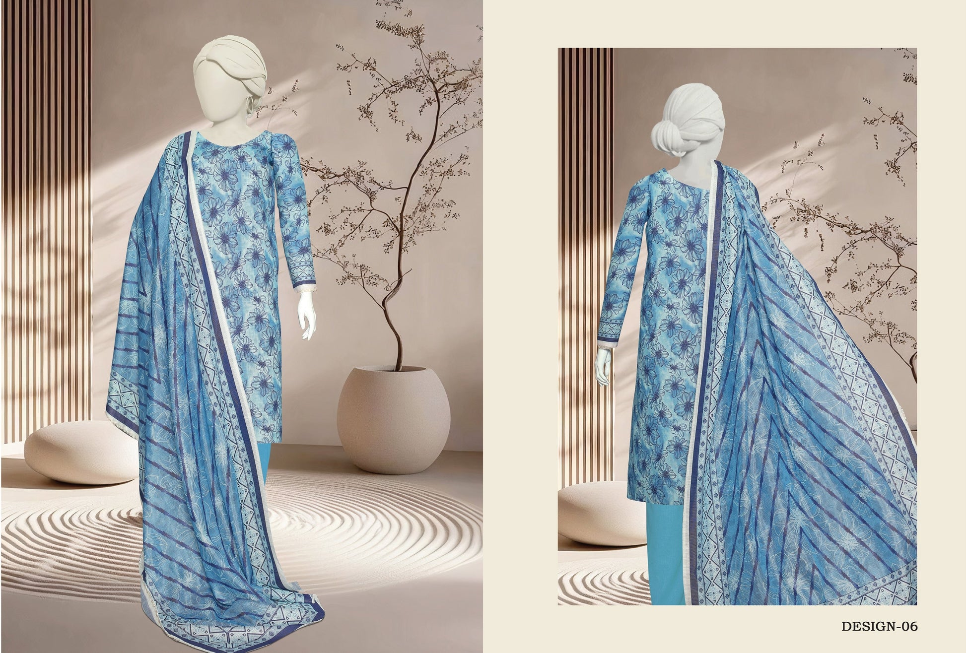 JHURMAT – Printed Khaddar & Zarri Collection (Unstitched) - Libaas Fabrics