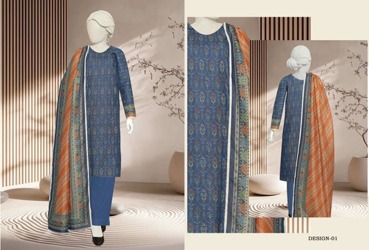 JHURMAT – Printed Khaddar & Zarri Collection (Unstitched) - Libaas Fabrics