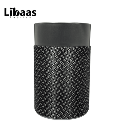 Luxury 3 - Piece Tie Set – Black & Silver with Geometric Weave - Libaas Fabrics