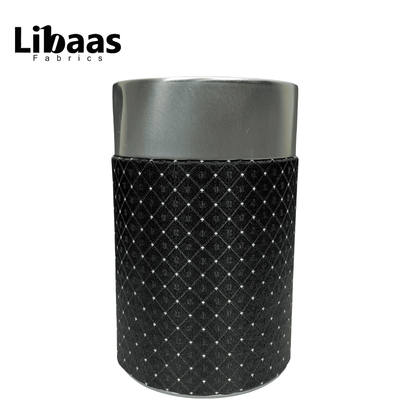 Luxury 3 - Piece Tie Set – Black with Diamond Grid Texture - Libaas Fabrics