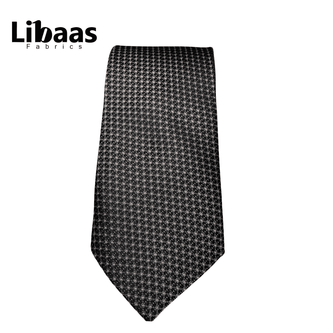 Luxury 3 - Piece Tie Set – Black with Micro Cross Pattern - Libaas Fabrics