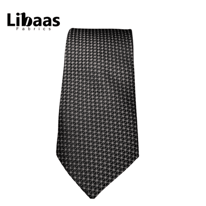 Luxury 3 - Piece Tie Set – Black with Micro Cross Pattern - Libaas Fabrics