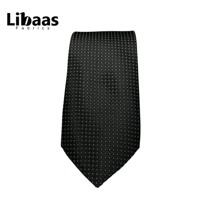 Luxury 3 - Piece Tie Set – Classic Black with Fine Dot Pattern - Libaas Fabrics