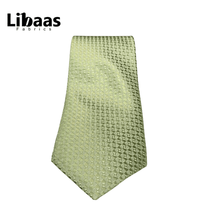 Luxury 3 - Piece Tie Set – Light Green with Geometric Texture - Libaas Fabrics
