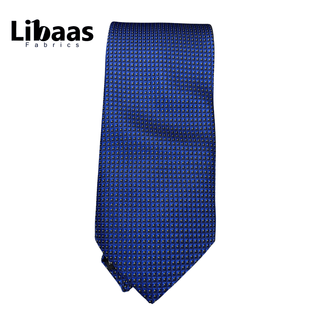 Luxury 3 - Piece Tie Set – Midnight Blue with Micro Dot Pattern - Libaas Fabrics
