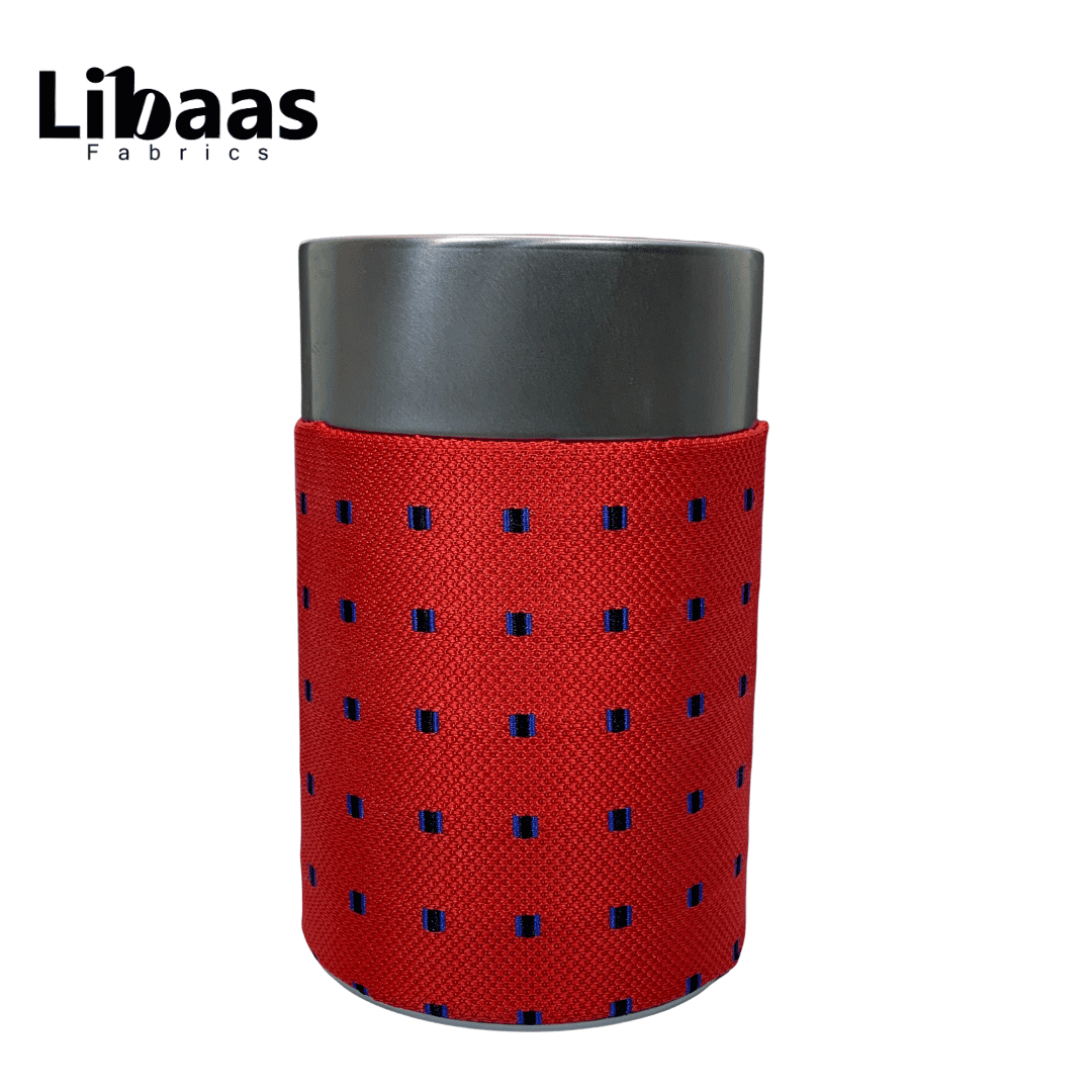 Luxury 3 - Piece Tie Set – Red with Blue Dot Pattern - Libaas Fabrics