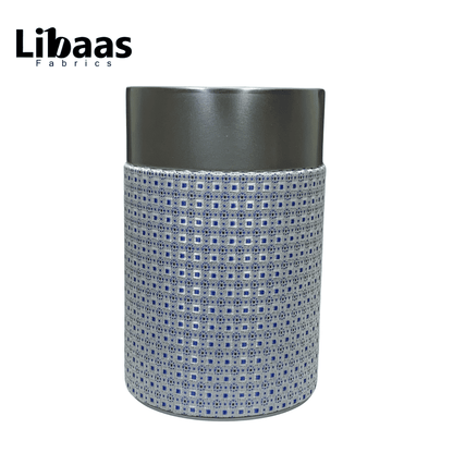 Luxury 3 - Piece Tie Set – White with Blue Geometric Design - Libaas Fabrics