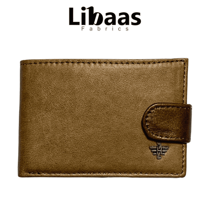 Men’s Bi - Fold Leather Wallet with Coin Pocket & ID Holder - Libaas Fabrics