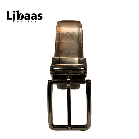Men's Double sided Genuine Leather Belt - Black & Brown | Sizes 42 - 52 - Libaas Fabrics