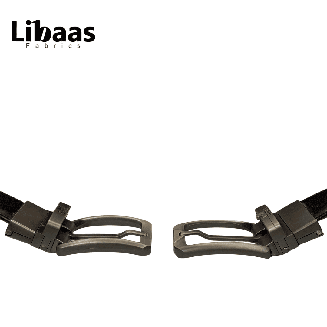 Men's Double sided Genuine Leather Belt - Black & Brown | Sizes 42 - 52 - Libaas Fabrics