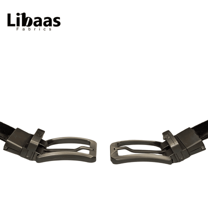Men's Double sided Genuine Leather Belt - Black & Brown | Sizes 42 - 52 - Libaas Fabrics