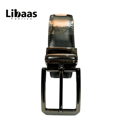 Men's Double sided Genuine Leather Belt - Black & Brown | Sizes 42 - 52 - Libaas Fabrics