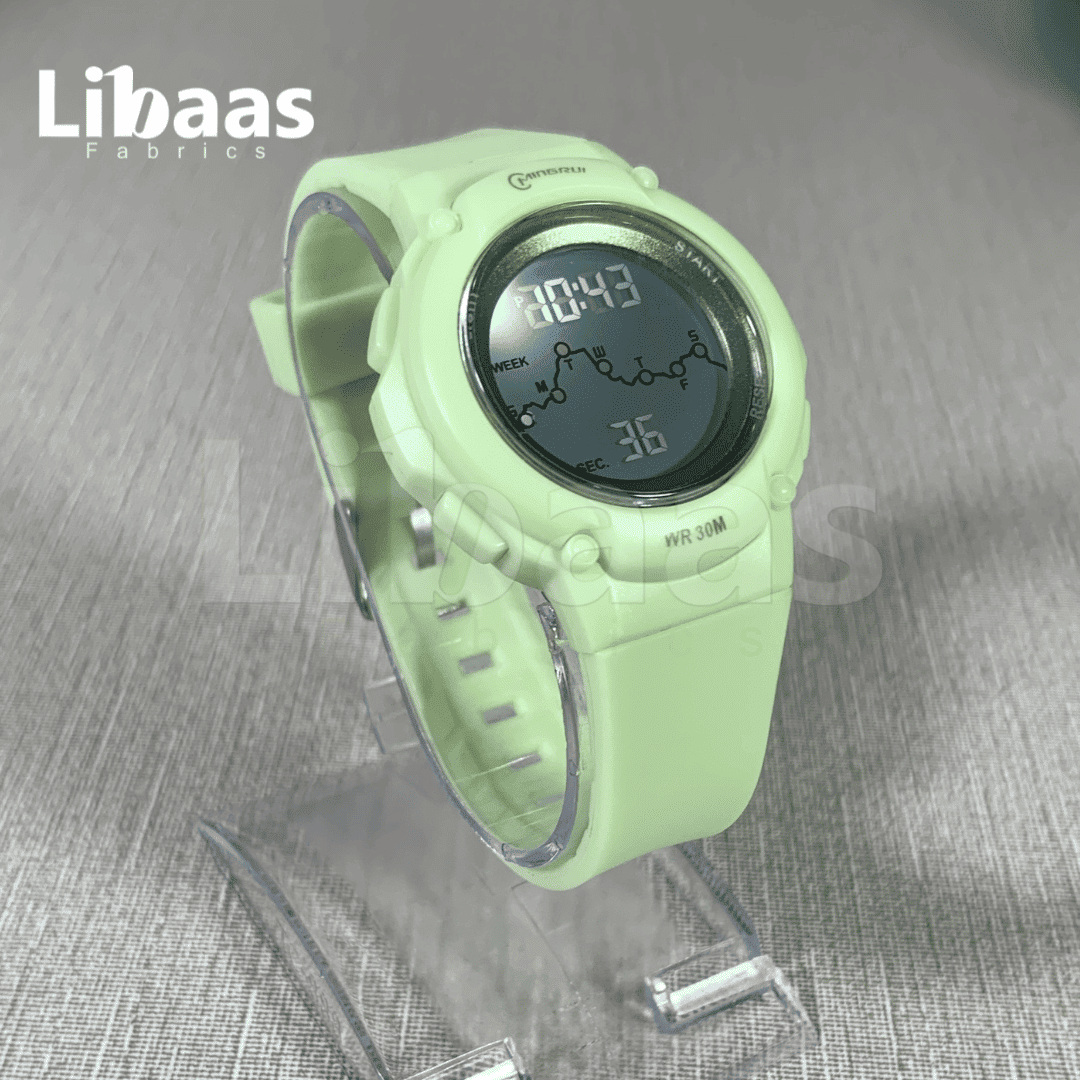Mint Green Digital Watch with Graph Dial - Libaas Fabrics