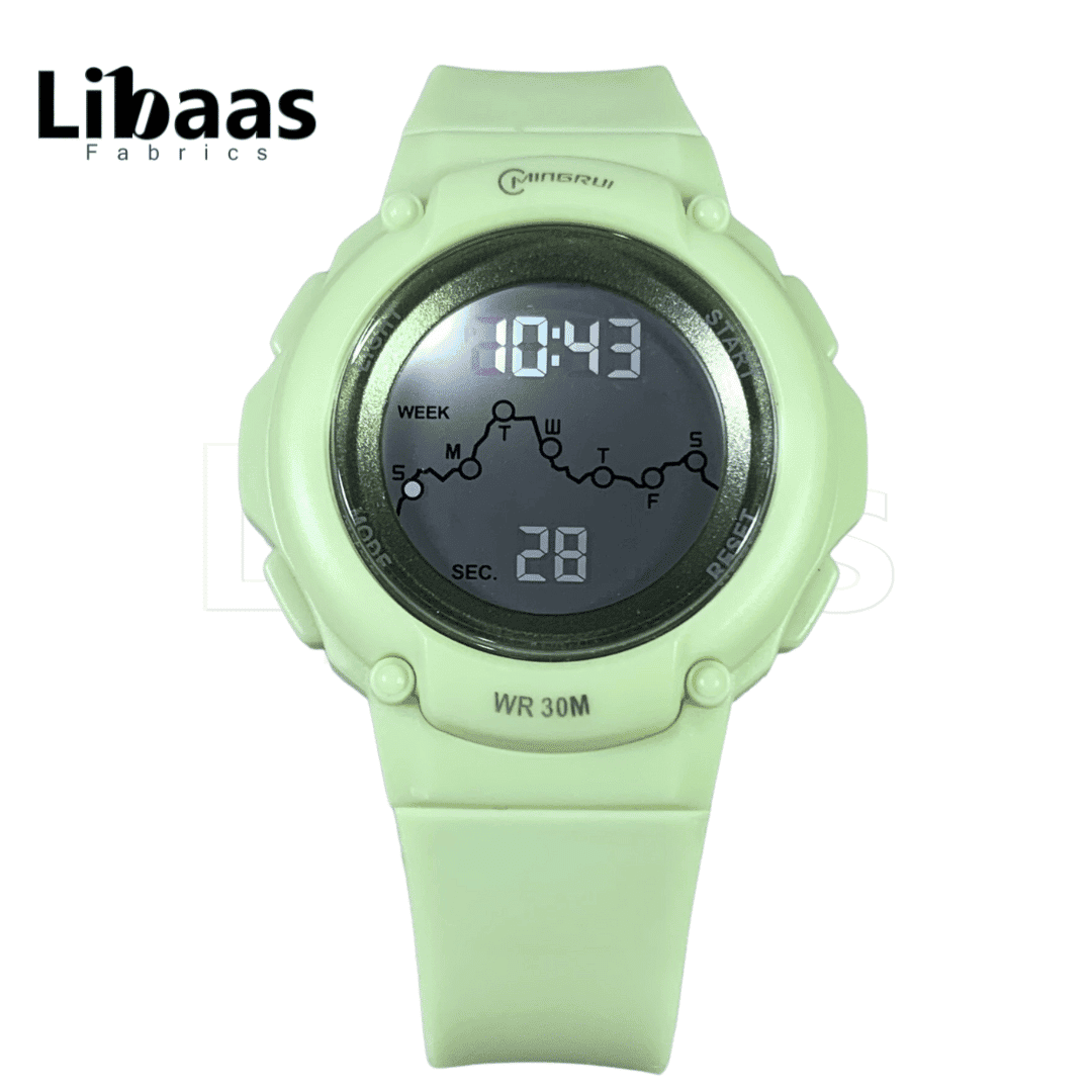 Mint Green Digital Watch with Graph Dial - Libaas Fabrics