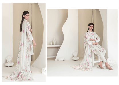 MUSKAAN digital print cutwork shirt, dupatta, trouser - By TAWAKAL (Unstitched) - Libaas Fabrics