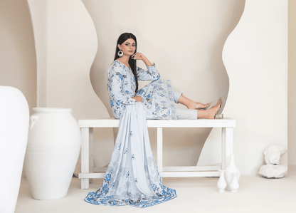 MUSKAAN digital print cutwork shirt, dupatta, trouser - By TAWAKAL (Unstitched) - Libaas Fabrics