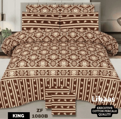 Premium Quality King Size Cotton Bedsheet Set - Libaas Fabrics