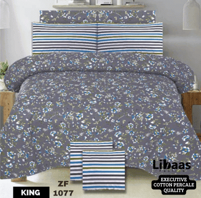 Premium Quality King Size Cotton Bedsheet Set - Libaas Fabrics
