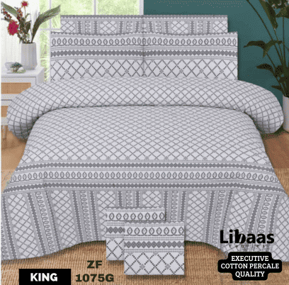 Premium Quality King Size Cotton Bedsheet Set - Libaas Fabrics
