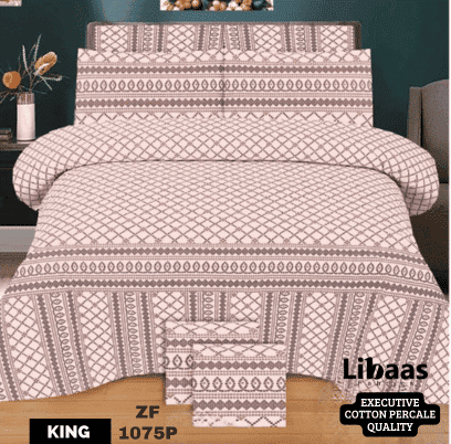 Premium Quality King Size Cotton Bedsheet Set - Libaas Fabrics