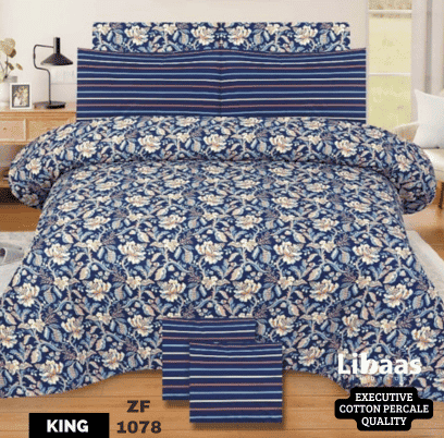 Premium Quality King Size Cotton Bedsheet Set - Libaas Fabrics