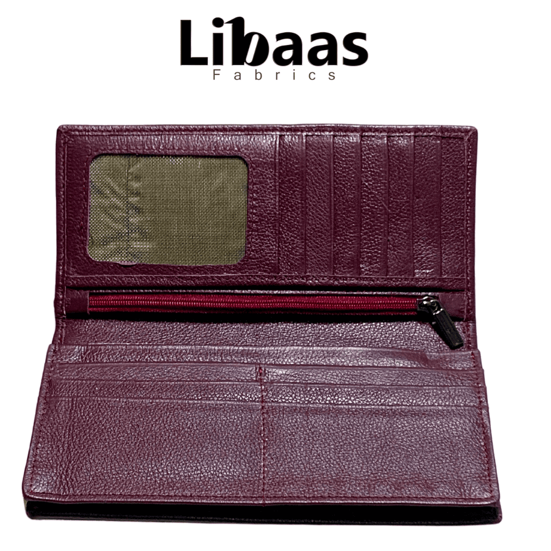 Premium Travel Wallet – Mehroon Edition - Libaas Fabrics