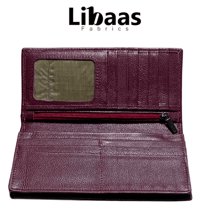 Premium Travel Wallet – Mehroon Edition - Libaas Fabrics