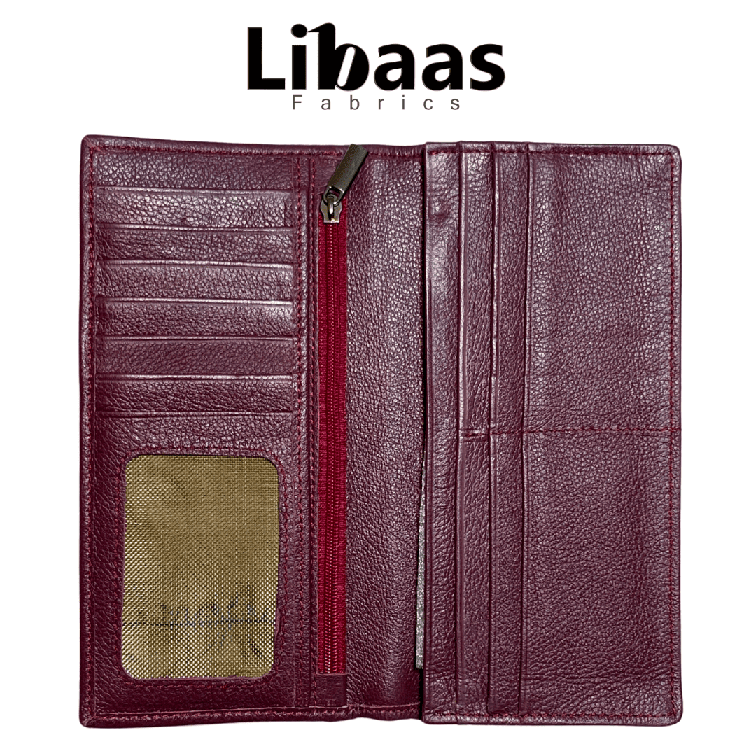 Premium Travel Wallet – Mehroon Edition - Libaas Fabrics