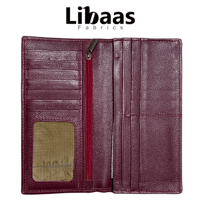 Premium Travel Wallet – Mehroon Edition - Libaas Fabrics