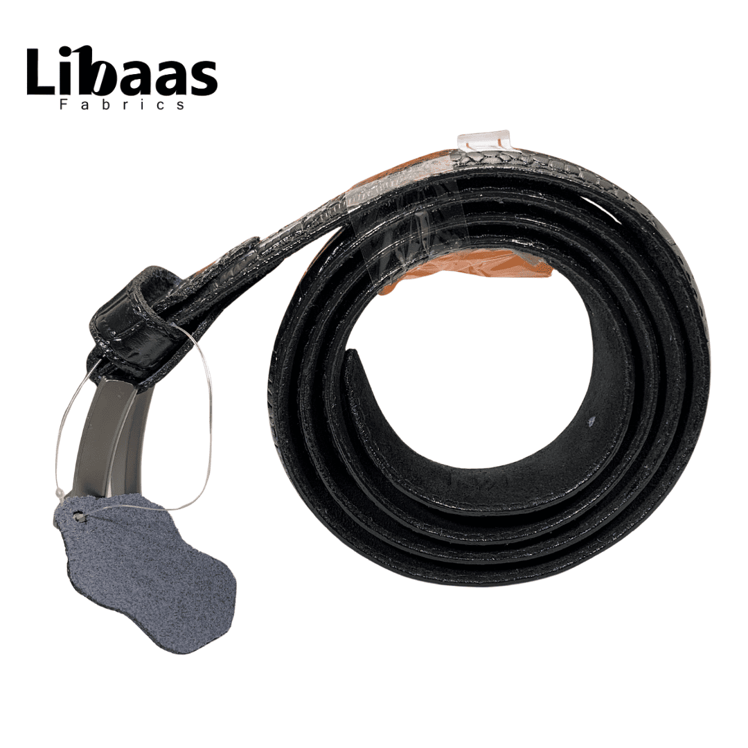 Regal Croc Belt – Luxury Black Crocodile Texture - Libaas Fabrics