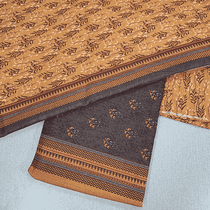 Safina Printed Khaddar 3 Piece (Unstitched) – Shirt, Dupatta & Trouser - Libaas Fabrics