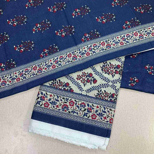 Safina Printed Khaddar 3 Piece (Unstitched) – Shirt, Dupatta & Trouser - Libaas Fabrics