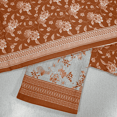 Safina Printed Khaddar 3 Piece (Unstitched) – Shirt, Dupatta & Trouser - Libaas Fabrics